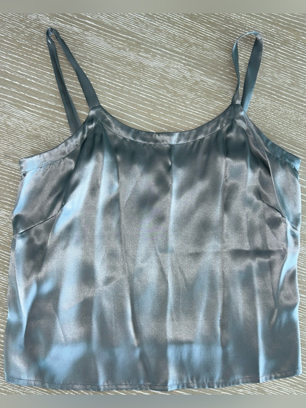 Bianca Nygard 100% Silk Cami Tank Top Gray Sleeveless Women’s Size 10 Blouse
